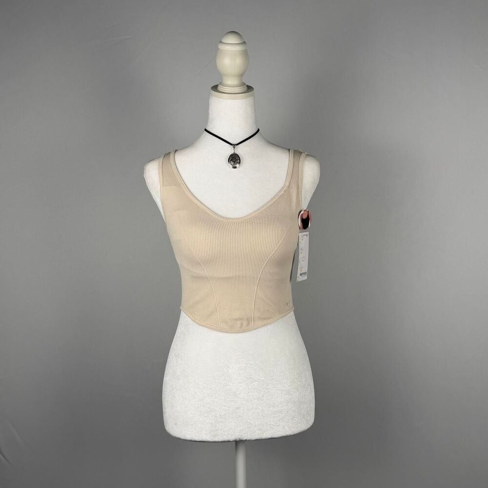 Kensie Women's Tan and Cream Crop-top
